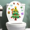 Рождественская елка Подарочные наклейки для туалета Прочный водонепроницаемый ПВХ Ванная комната Домашние украшения Реалистичные наклейки на стены Детский декор для детской комнаты Easy Peel Stick
