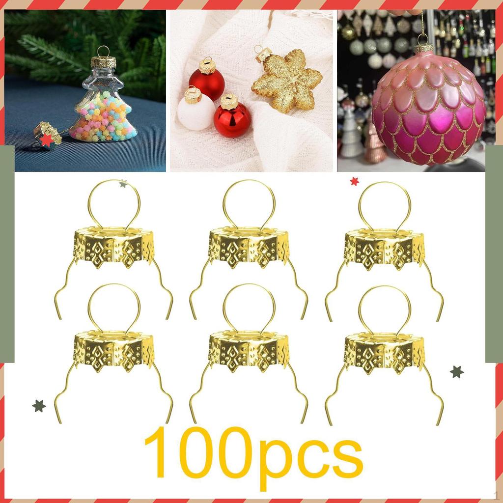 100 штук Золотые подвески для рождественских шаров для праздничных вечеринок, для дома в помещении