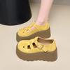 Niche Hollow Roman Sandals Women's Summer New Muffin Thick-soled Bag Head Pig Cage Shoes British Style Small Leather Shoes