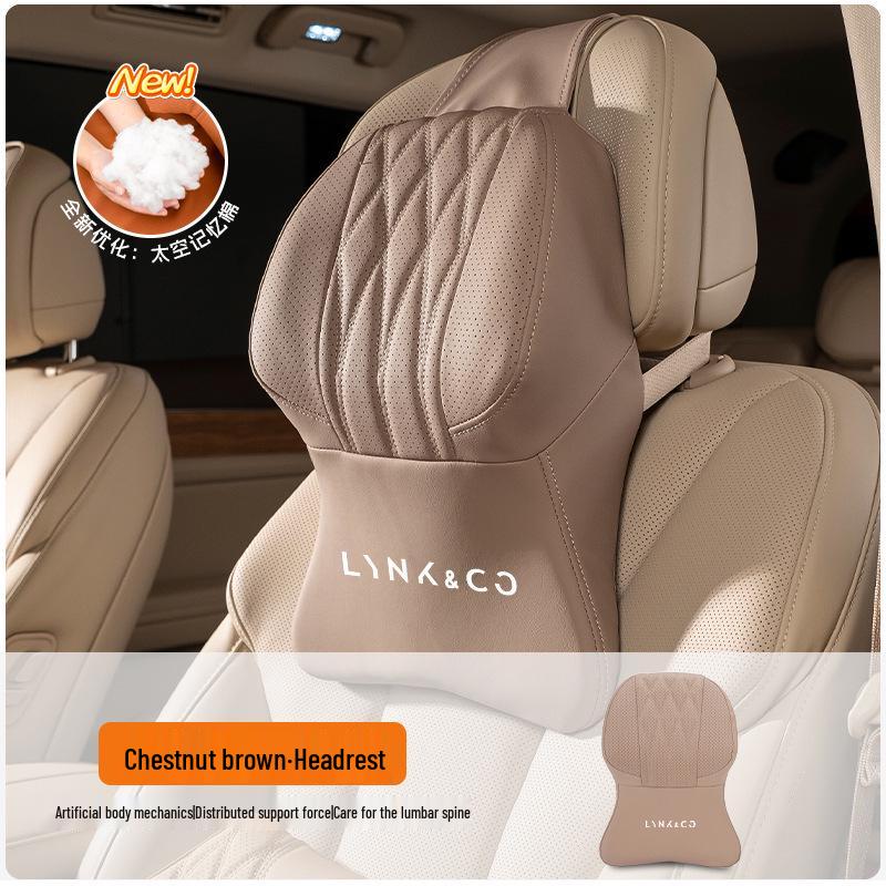 Lynk & Co Car Headrest & Lumbar Support Set for 01/06/07/08/09/10EMP/Z20/900 - Neck & Waist Protection.