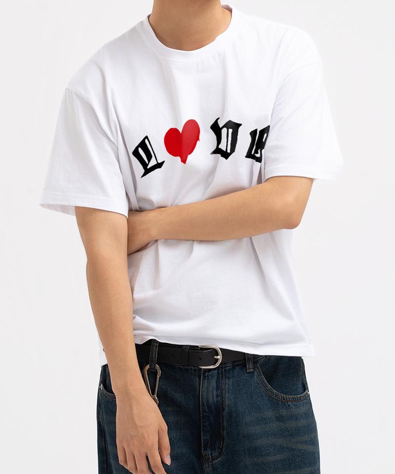 UNDEROFF Men'S Cotton Short Sleeve Crop Top Melting Heart Black