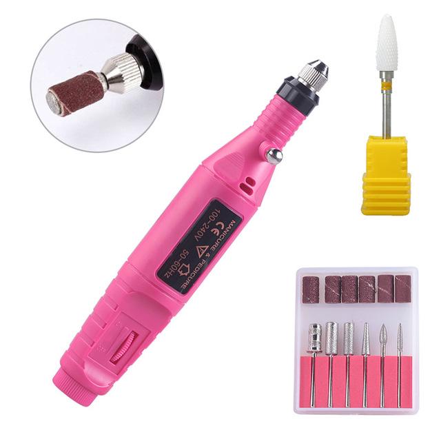 USB Plug Nail Electric Apparatus for Manicure Milling Drill Bit Set Pedicure Machine Gel Remover