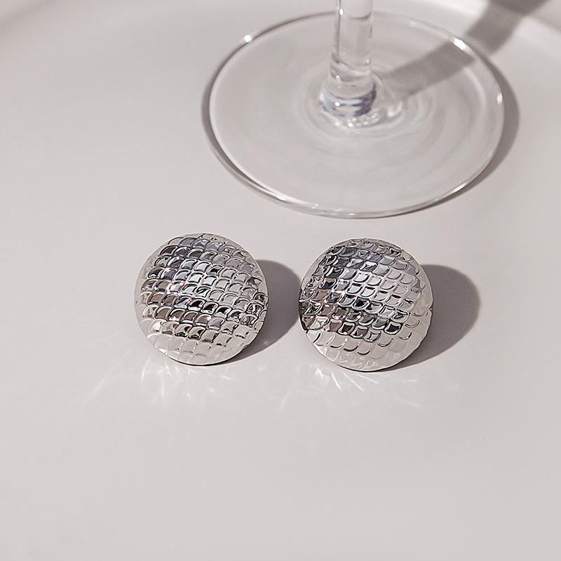 Ретро Геометрические Металлические Серьги-Пуссеты, Простые Серьги с Волнистой Текстурой в Гонконгском Стиле, Нишевые Высококлассные Квадратные Серьги.