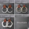 Серьги-кольца из кожи Bohemian Sand Silver - Минималистский стиль ручной работы, универсальные украшения