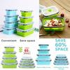 1PC Foldable Silicone Food Storage Containers Stackable - Save Space | Microwave Heated