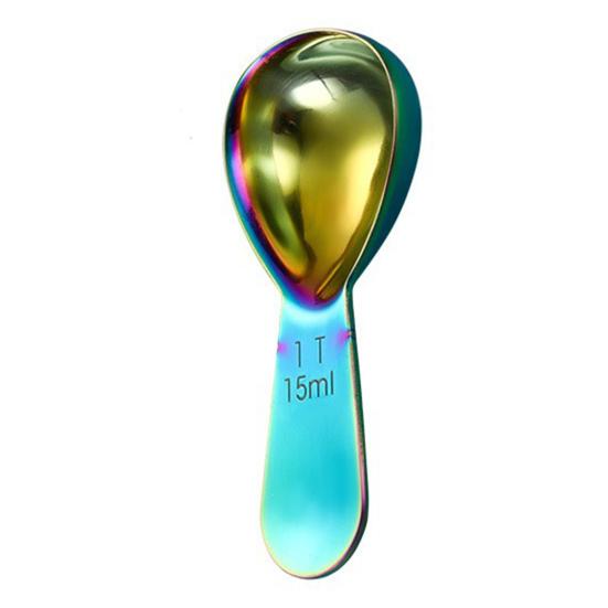 Кофейная ложка из нержавеющей стали, мерная ложка 15/30 мл, столовая ложка для молотого кофе, сахара, специй, короткая ручка, кухонный измерительный инструмент