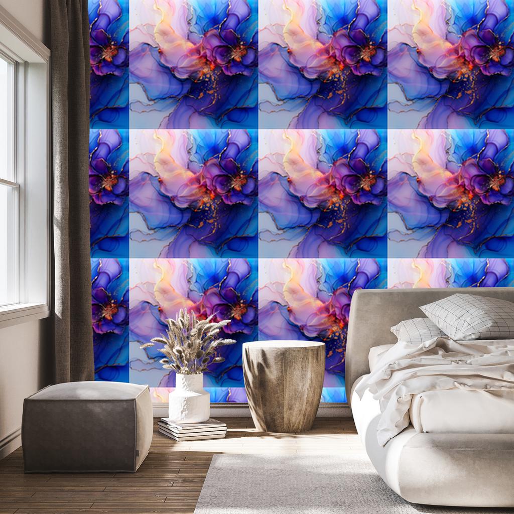 Wallpaper Ink blue, violet, navy blue and indigo 50x1000