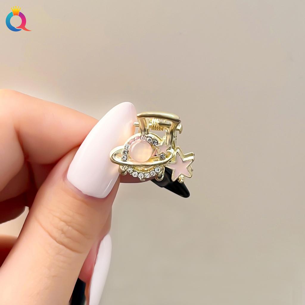 Маленькая заколка для волос Pearl Rhinaute, женская сетчатая заколка для знаменитостей, нежный высокий зажим для хвоста, корейская расширенная заколка для волос с боковым разрезом, головной убор