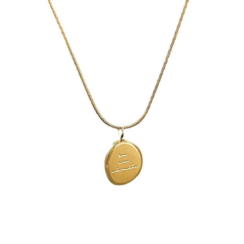 2025 Роскошное ожерелье из титана золотистого оттенка: Высококачественная женская цепочка для свитера