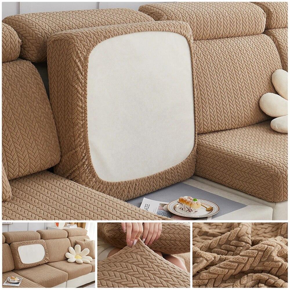 Эластичные утолщенные чехлы на диванные подушки с рисунком, жаккардовый чехол для дивана для гостиной, защита L-образной формы, чехол для углового дивана