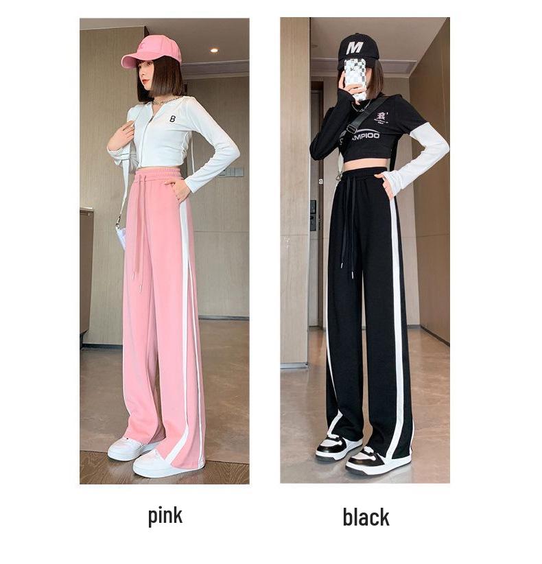 Женские спортивные брюки с высокой талией, широкими штанинами и эффектом похудения - Универсальные повседневные брюки для осени и лета 2024