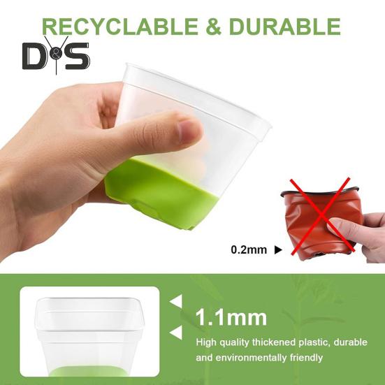 6 шт. прозрачных горшков для рассады, горшки для выращивания рассады с силиконовым основанием, многоразовые семена, стартовый цветочный горшок с этикетками для сада, балкона