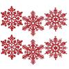 12Pcs/set Pink Glitter Snowflake Ornaments Christmas Decoration Hanging Xmas Tree Pendant for Home Decor Winter Party Supplies