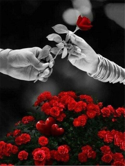 5D алмазная живопись роза Алмазная вышивка черно-белая мозаика картина из горного хрусталя украшение дома подарок