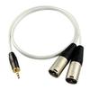 XLR Cable, Microphone Cable, Canon Conversion Cable, Audio Cable, Stereo Cable, 3.5mm Plug (Male) to 2XLR Plug (Male), Stereo Mini Plug Male-Male (2m)