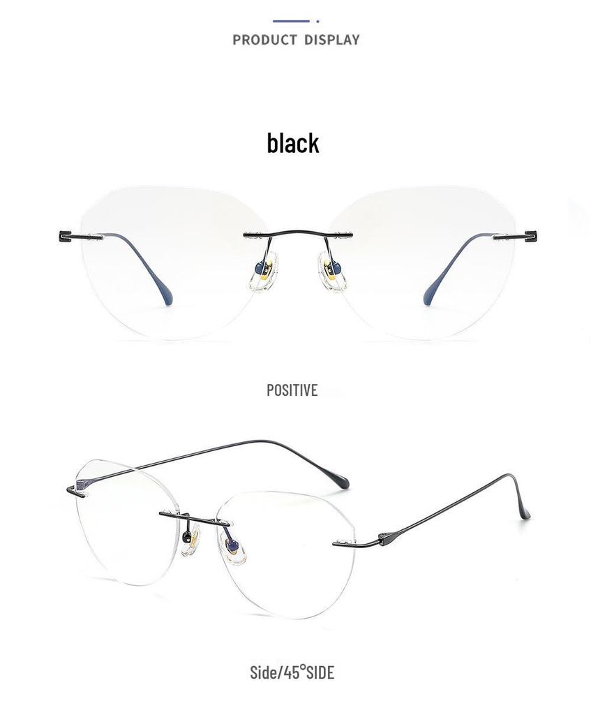 Высококлассные титановые безободковые очки для миопии для женщин: Сверхлегкие, модные и готовые к установке рецептурных линз