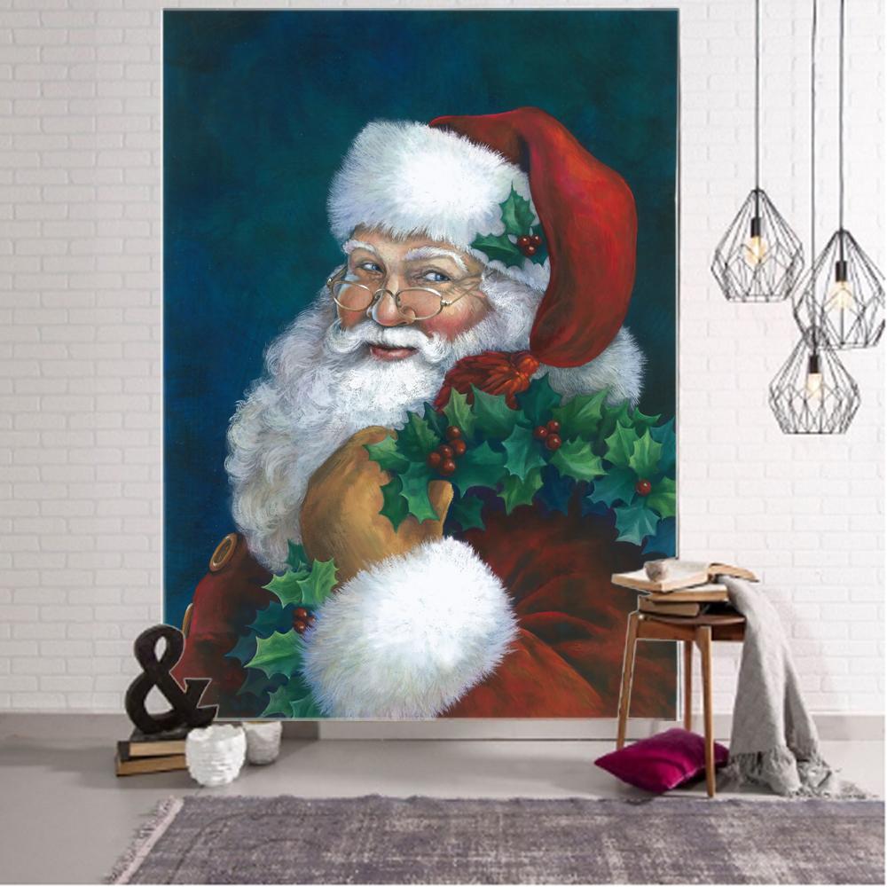 Рождественские подарки фоновое украшение гобелен Санта-Клаус фоновое украшение гобелен Рождественское украшение дома гобелен