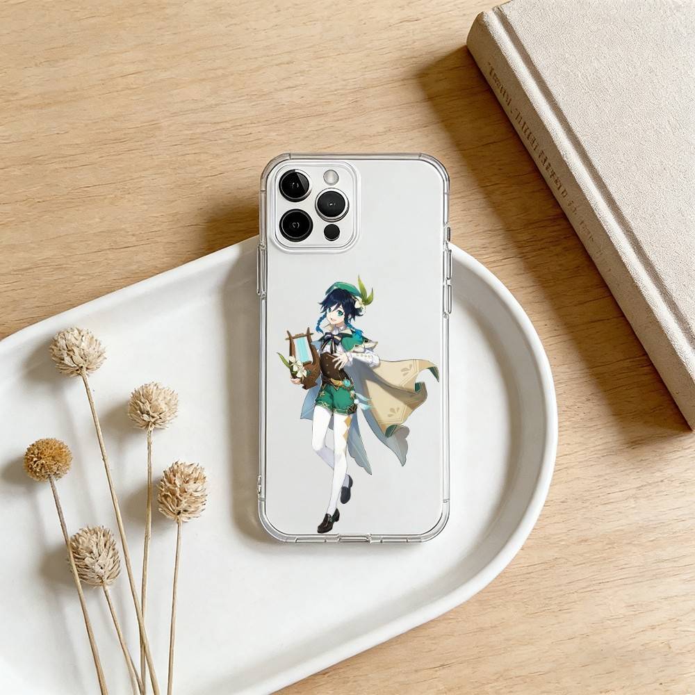 Чехол для телефона Genshin Impact V-Venti для iPhone 17 16 15 14 13 12 11 Mini Pro Max Plus Прозрачный чехол