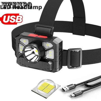 USB-зарядка для кемпинга, мощный фонарь, сверхлегкий портативный налобный фонарь, светодиодный многофункциональный налобный фонарь для ночной рыбалки и ночного бега