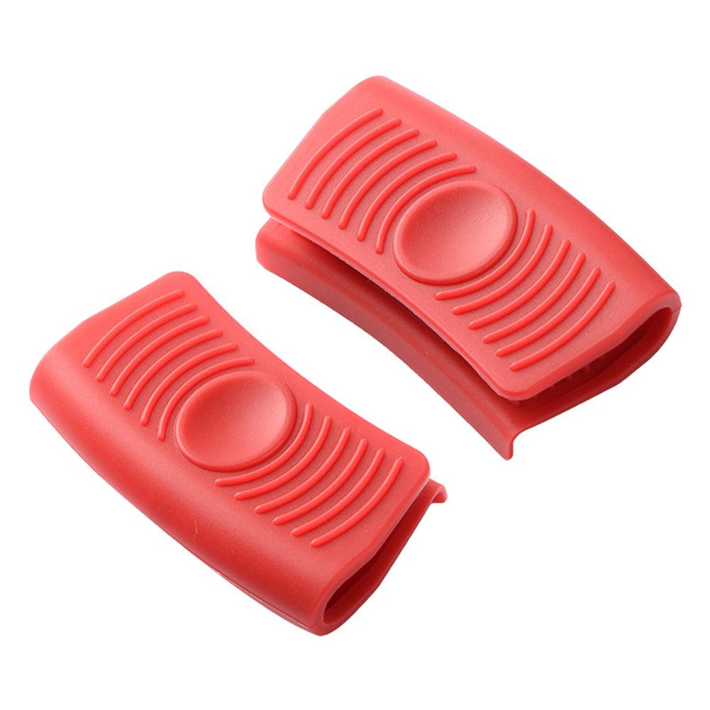 2pcs Pan Handle Cover Heat Resistant Anti Scalding Pot Holder Clip Non-Slip Silicone Pot Clips Cooking Tool Kitchen Gadgets