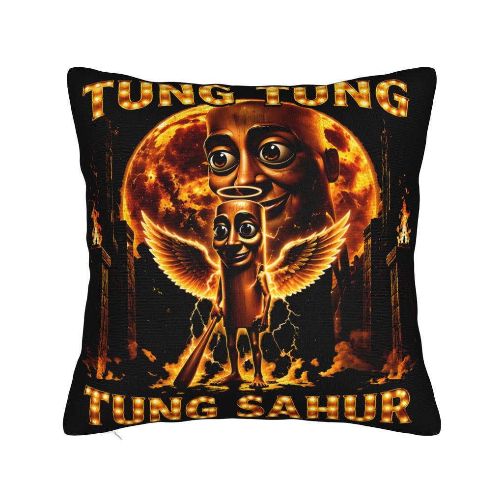 Pillow Case Tung Tung Tung Sahur John Pork Meme Brainrot Design  Pillow Cover For Office Car Home Decor Novelty Pillowcases