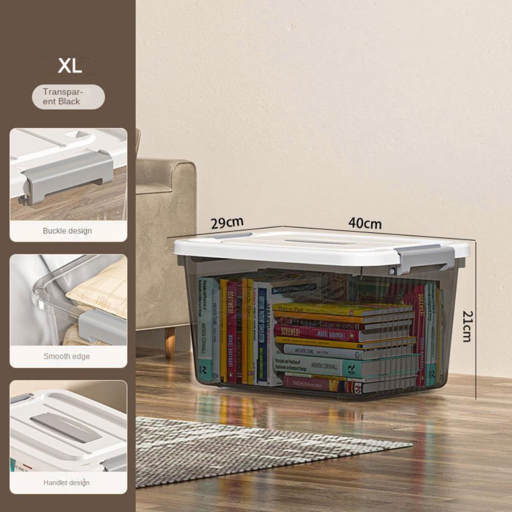 Plastic Plastic Box Transparent Black Clothing Storage Bin Practical Organizing Box  Clothing