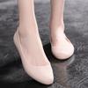 Sandals Fashion Ladies Summer Black Pvc Material Crystal Jelly Gum Shoes Flat Heel Flat Cover Foot Nonslip Rain Boots