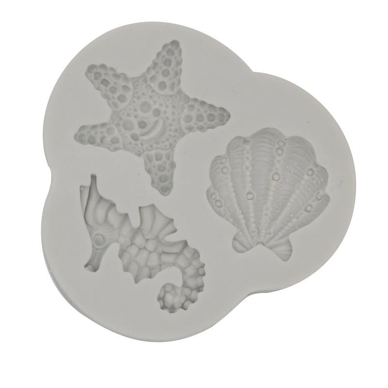 Marine Series Liquid Silicone Mold Fondant Silicone Mold Baking Cake Decoration Drop Plastic Mold