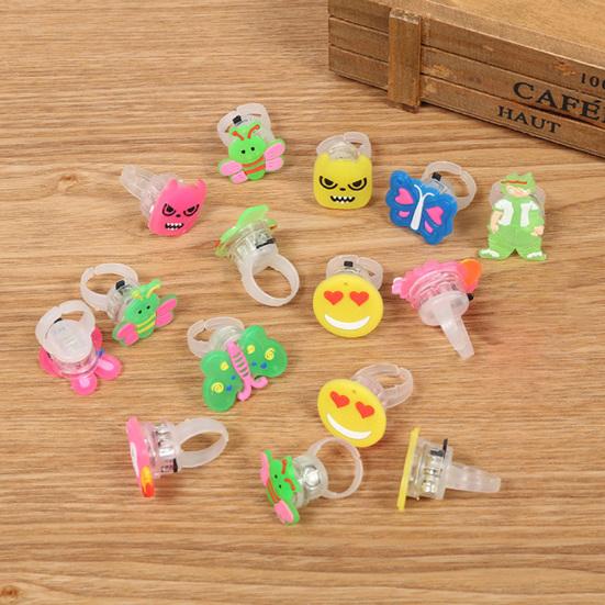 Мультфильм Медведь Цветок Бабочка Светодиодное Кольцо Мигает Регулируемый Детский Подарок Декор Партии