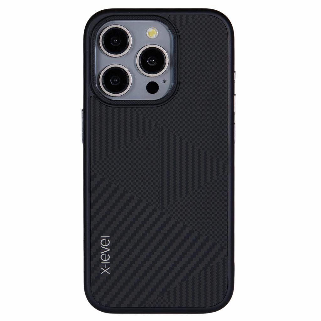 For iPhone 16 Pro Max Case Hard PC Phone Cover Carbon Nano Fiber Texture Splicing
