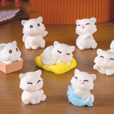 Подарок Милые Мини Фигурки Кошек Сделай Сам Из Смолы Поделки Статуэтка Кошки Мультяшные Фигурки Котят Миниатюрные Автоаксессуары