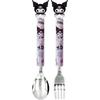 Lilpang Kuromi Figure Tongtong Mascot Spoon + Fork Set, Mixed Colors, 1 Set
