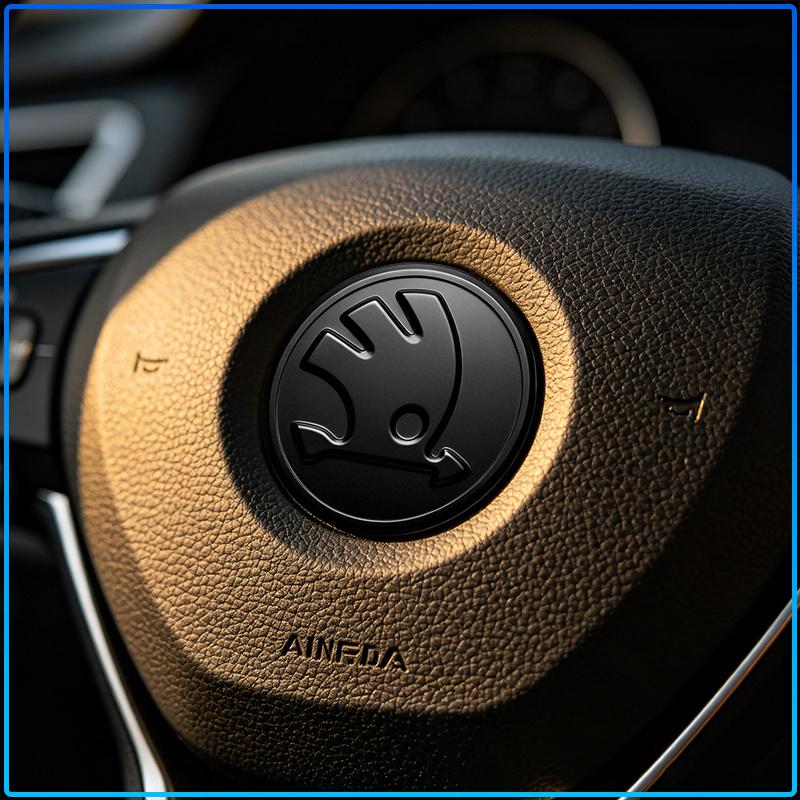 Для Skoda Octavia MK2 MK1 2 3 A5 A7 A8 Fabia Karoq Superb Rapid Kamiq Scala 1 шт. Наклейка-значок на руль автомобиля, Декорация, Автоаксессуары