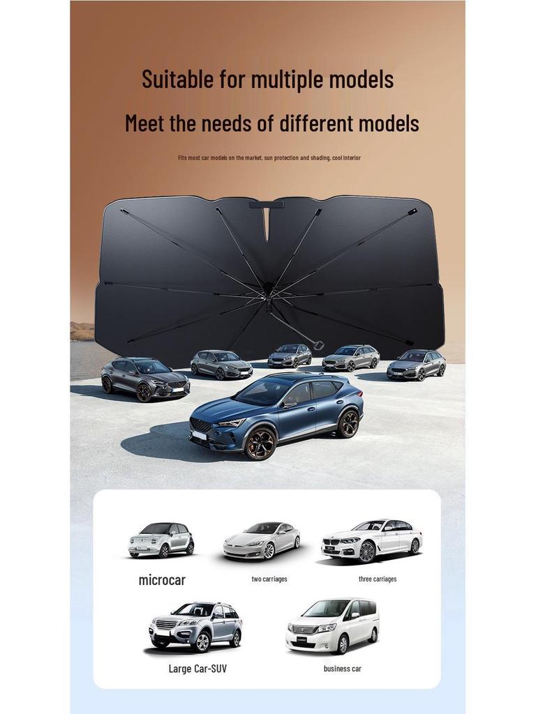 V-образный автомобильный зонт титанового золотого цвета с изогнутой ручкой для лобового стекла