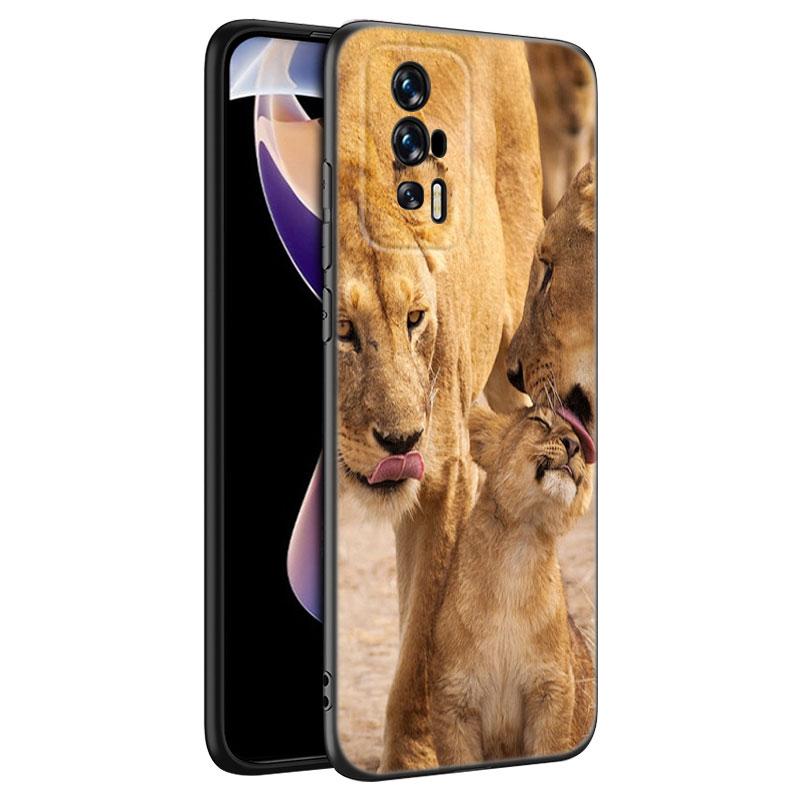 Силиконовый чехол для телефона Animal Lion Black для Xiaomi Redmi 7A 8A 9A 10A 11A 9C 10C 12C 13C 11 Prime A1 A2 Plus 12 4G Note 9T 12R