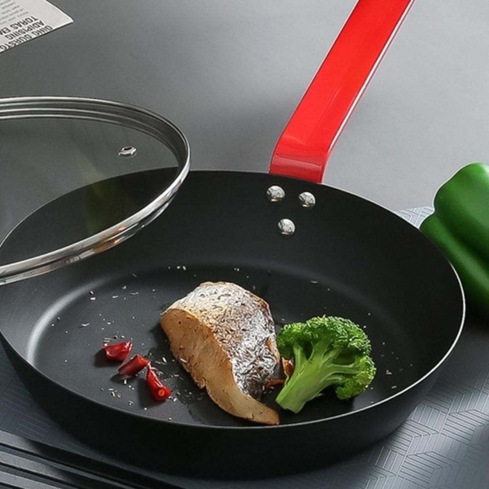 Uncoated Cast Iron Pan Flat Omelette Pan Durable Steak Frying Pan Gas Induction Cooker