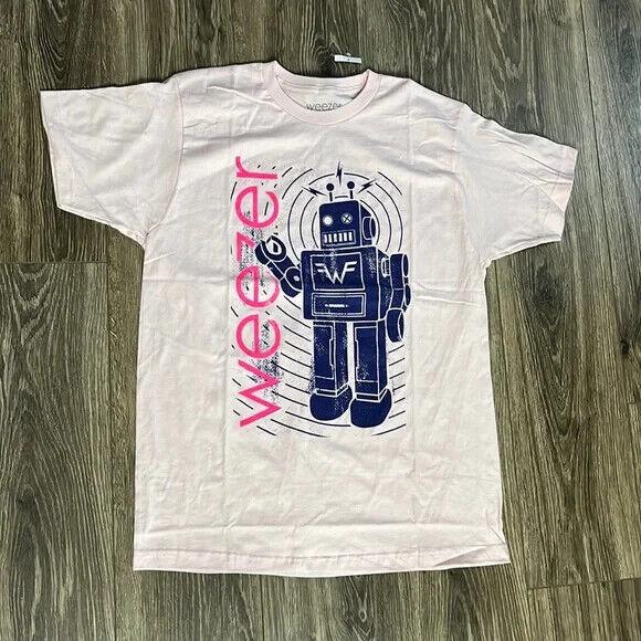 Винтажная графическая футболка Weezer Белая с коротким рукавом Унисекс Унисекс футболка