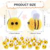 50 Pcs Small Felt Bees for Crafts, Cute Pom Pom Bees Balls Mini Bees Figures for Decorations DIY Supplies