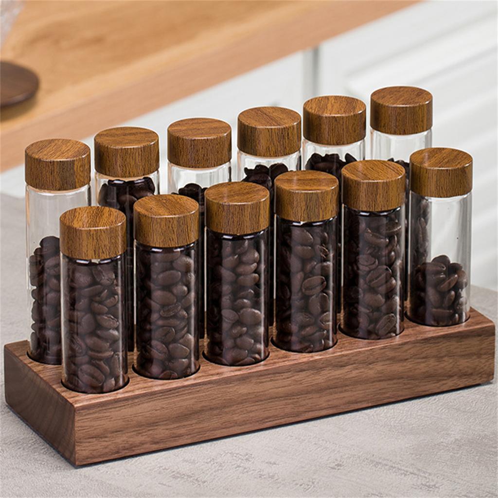 Coffee Beans Storage Container Tube Display Rack Tea Bottle Glass Single Dose Espresso Accessory Coffeware Set Tool Gift