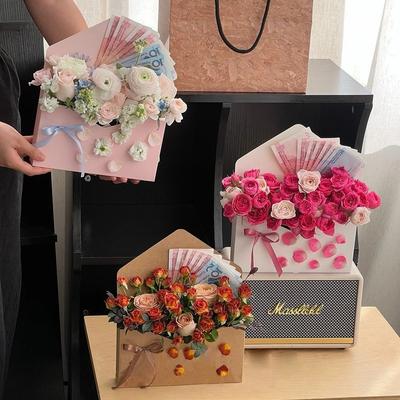 5pcs Gift Wrapping Flower Package Box DIY Floral Arrangement Box Flower Envelope Box  Mother's Day