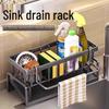 Kitchen Storage Rack: Dishcloth, Sponge, Steel Wool, Draining, and Seasoning Organizer for Sink Countertops