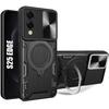 Protective Case - BOOLING - for Samsung Galaxy S25 Edge - Black - Shockproof - Sliding Camera Protection with Stand