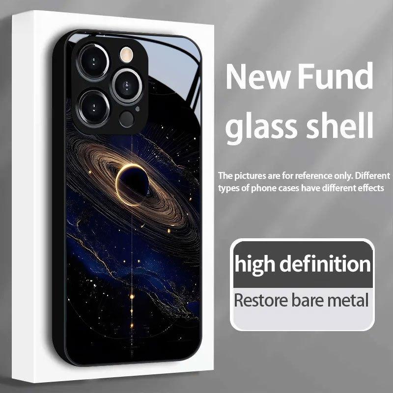 Чехол для телефона из закаленного стекла, подходящий для iPhone 17 16 15 14 13 12 11 Pro/ Max /Plus, противоударная задняя крышка