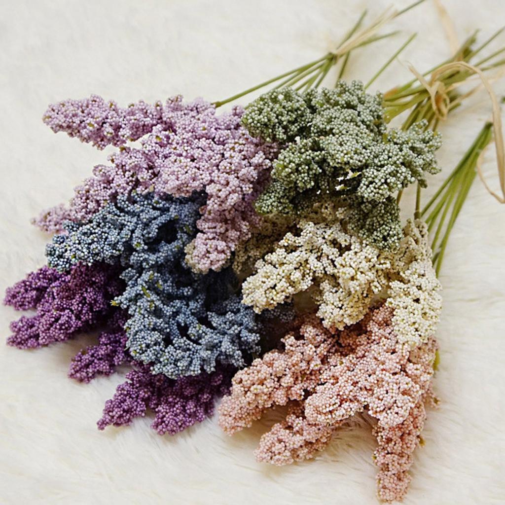 6pcs Artificial Dried Flowers Blossom Bouquet Bunches Home Garden Decoration