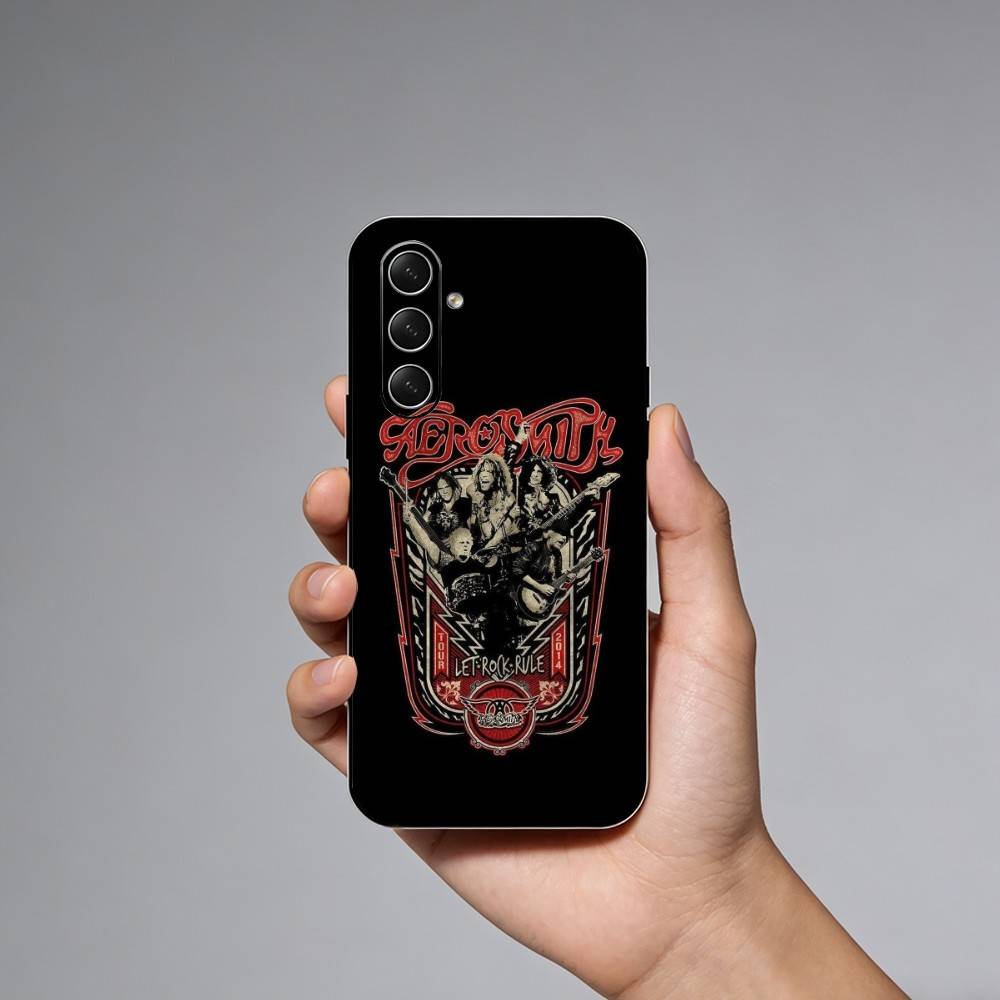 Чехол для телефона Aerosmith (Группа A) для Samsung Galaxy A73, A72, A71, A70, A52, A51 и других. Мягкий черный чехол
