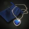 Titanic Heart Of Ocean Blue Heart Love Forever Pendant Necklace