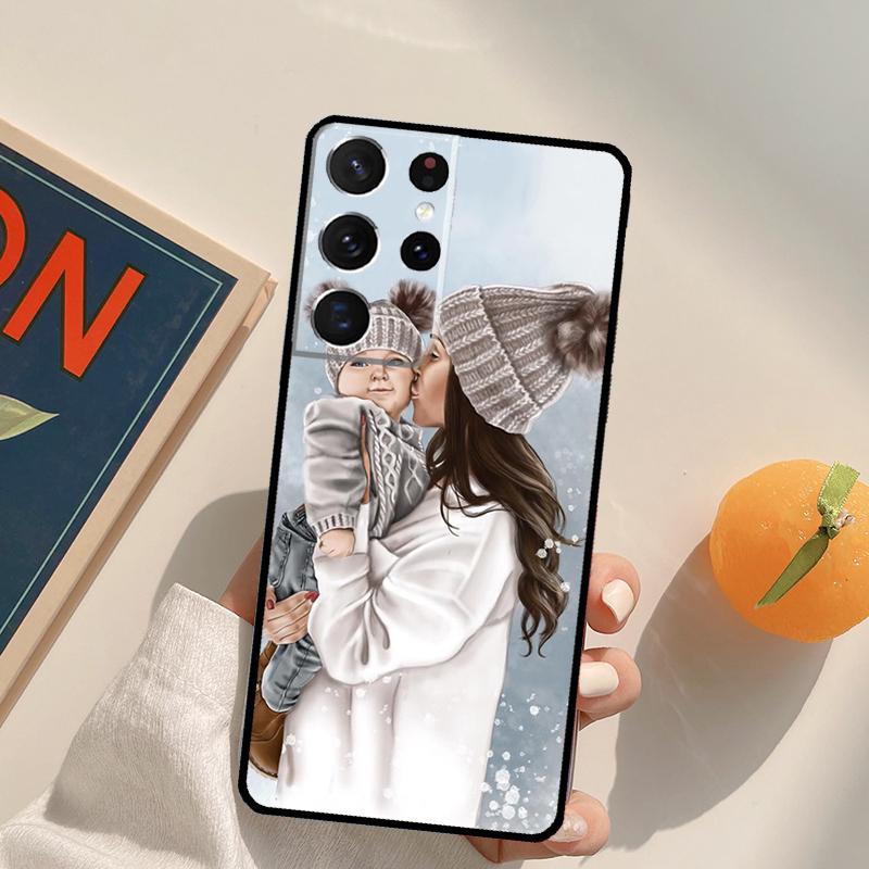 Чехол для телефона Мама Дочь Девочка Сын Папа Для Samsung Galaxy S26 S25 S20 S21 S22 S23 S24 Ultra S10 Plus S25 FE Задняя крышка