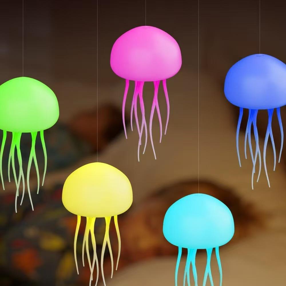 Smart Voice-Controlled Jellyfish Lamp: Colorful Dynamic Tentacles Night Light