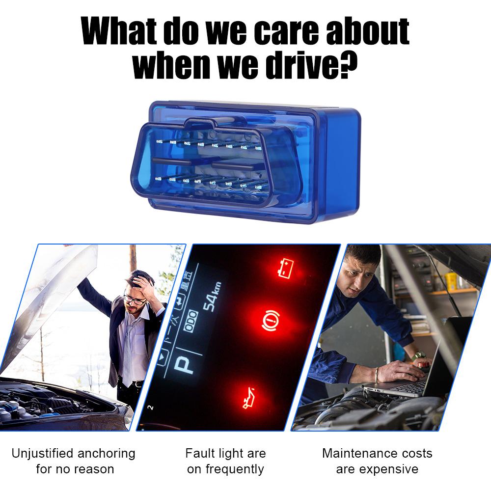 Мини Bluetooth V1.5 детектор автомобильный диагностический сканер OBD2 интерфейс адаптер считыватель кодов для IOS/Android ELM327 двухрежимный автомобильный диагностический инструмент