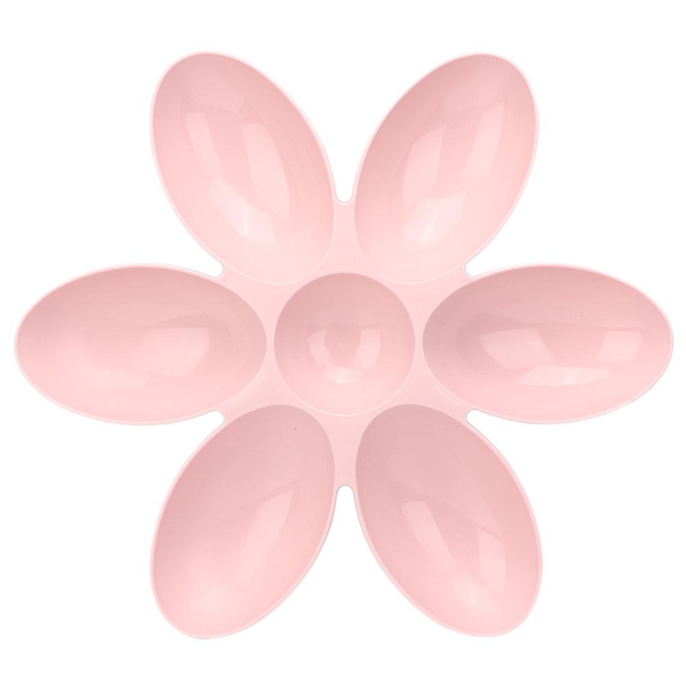 PP Durable Pet Six Petals Multiple Case Food Feeder Water Feeding Bowl for Cats Dogs GeneralBlue